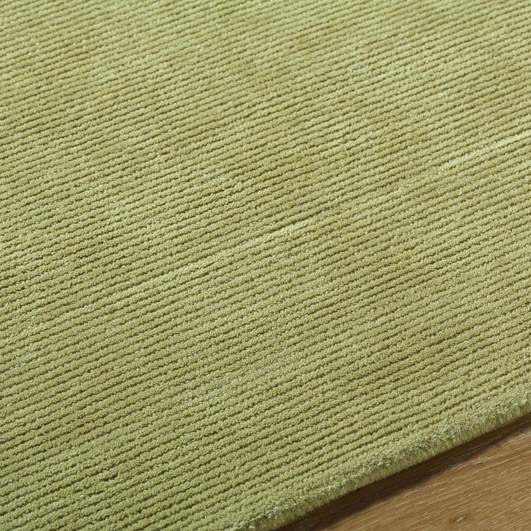 Arvok Olive Green Organic Block Art Deco Wool Handmade Area Rug - Clearance