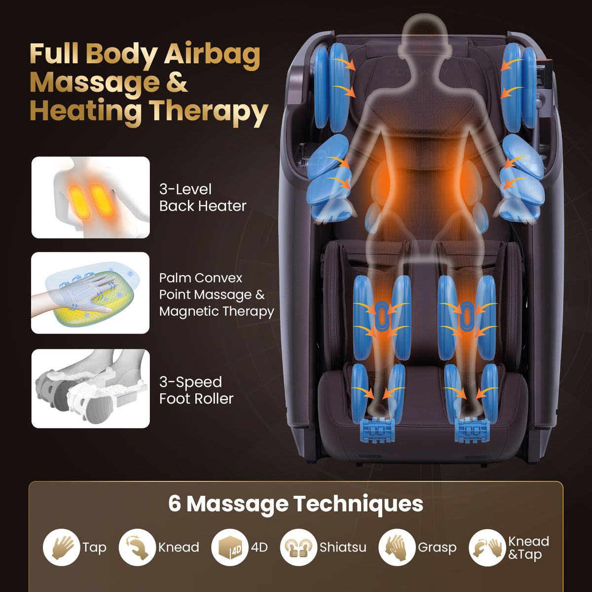 2025 Enjoyment 42 - Full Body Zero Gravity Massage Recliner with Airbags and Foot Rollers