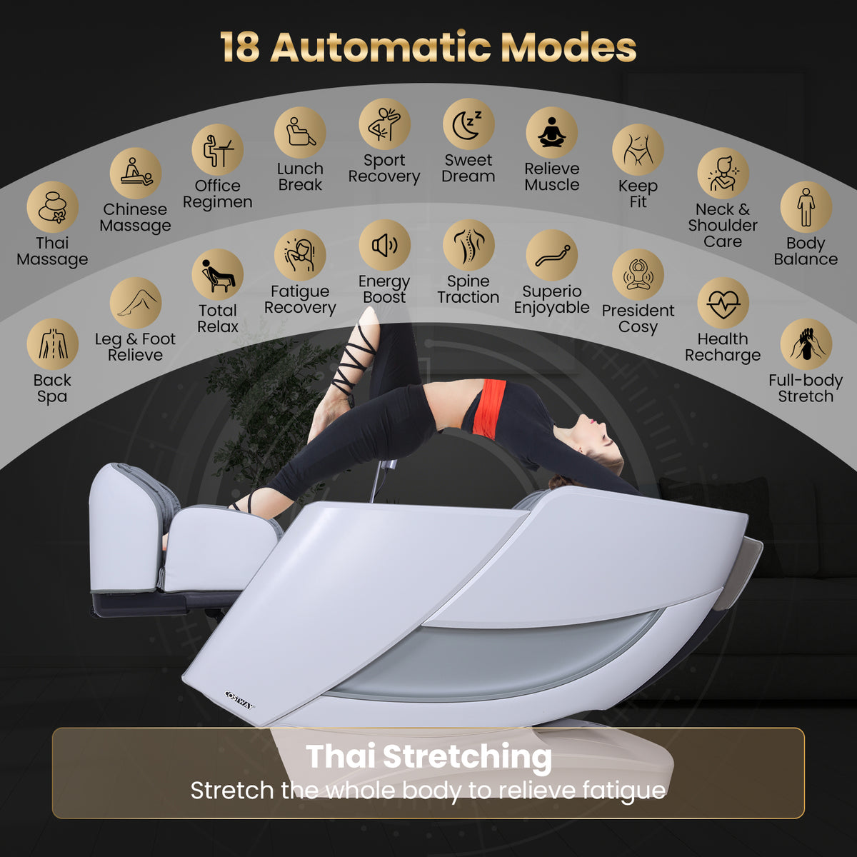 2025 Enjoyment 42 - Full Body Zero Gravity Massage Recliner with Airbags and Foot Rollers