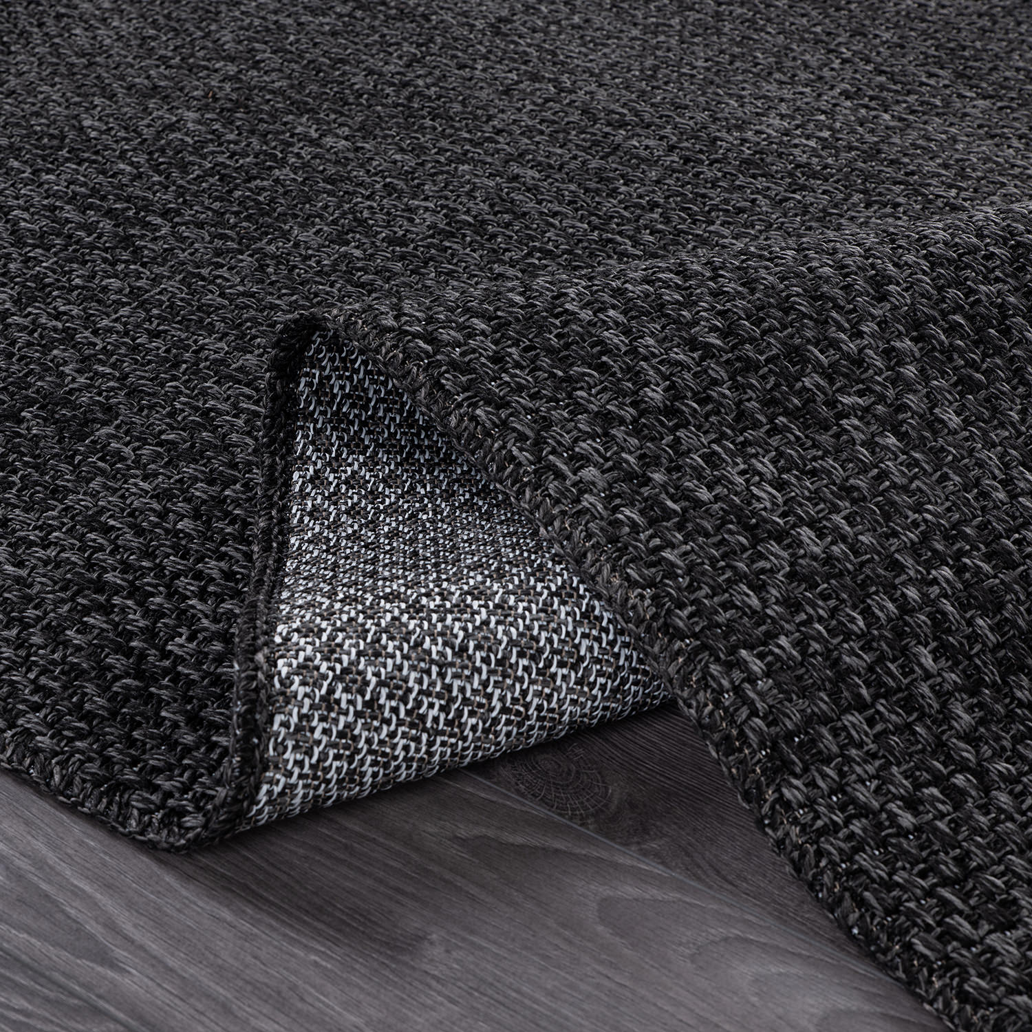 Jorena Dark Gray Jute-Look Rug | Durable Area Rug