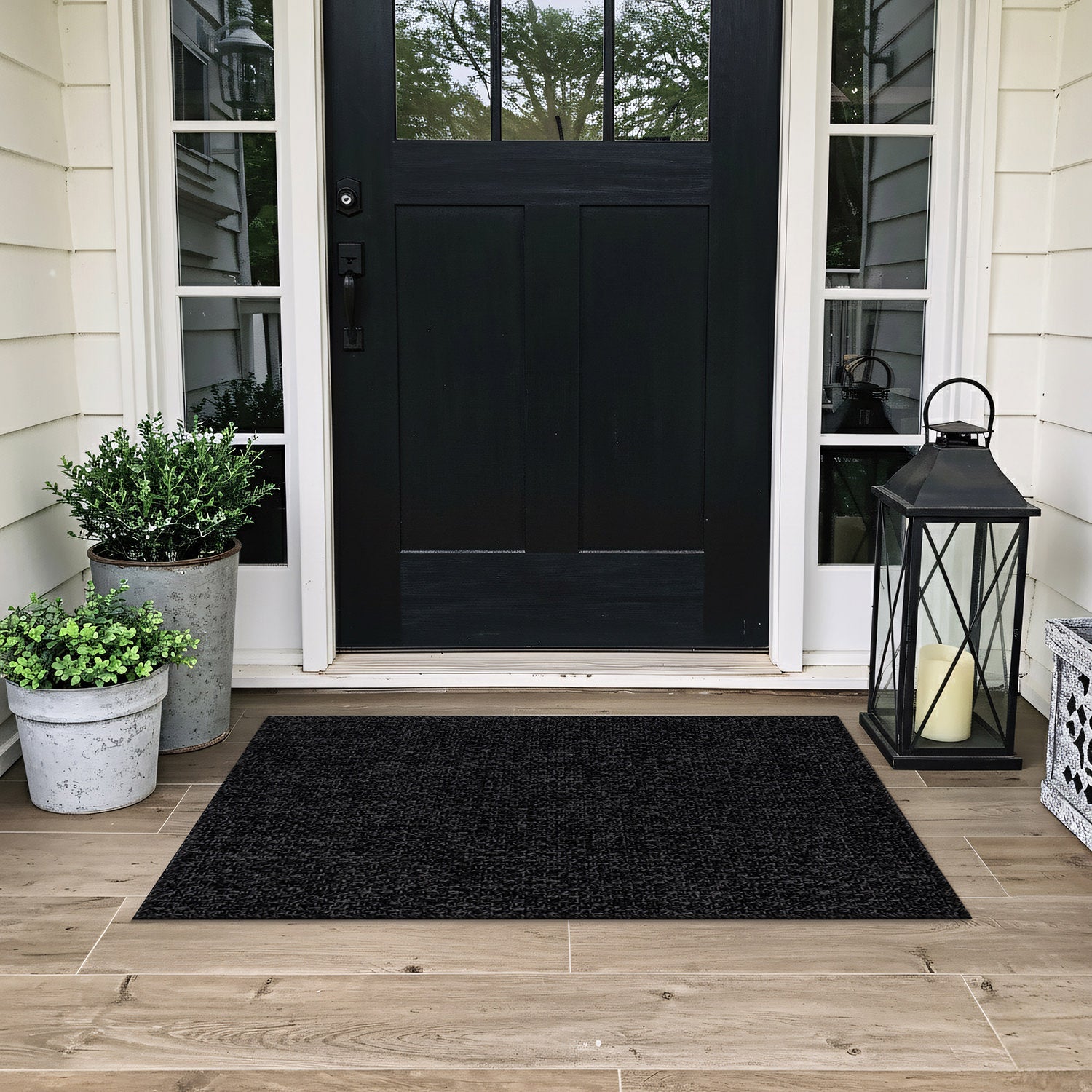 Jorena Dark Gray Jute-Look Rug | Durable Area Rug