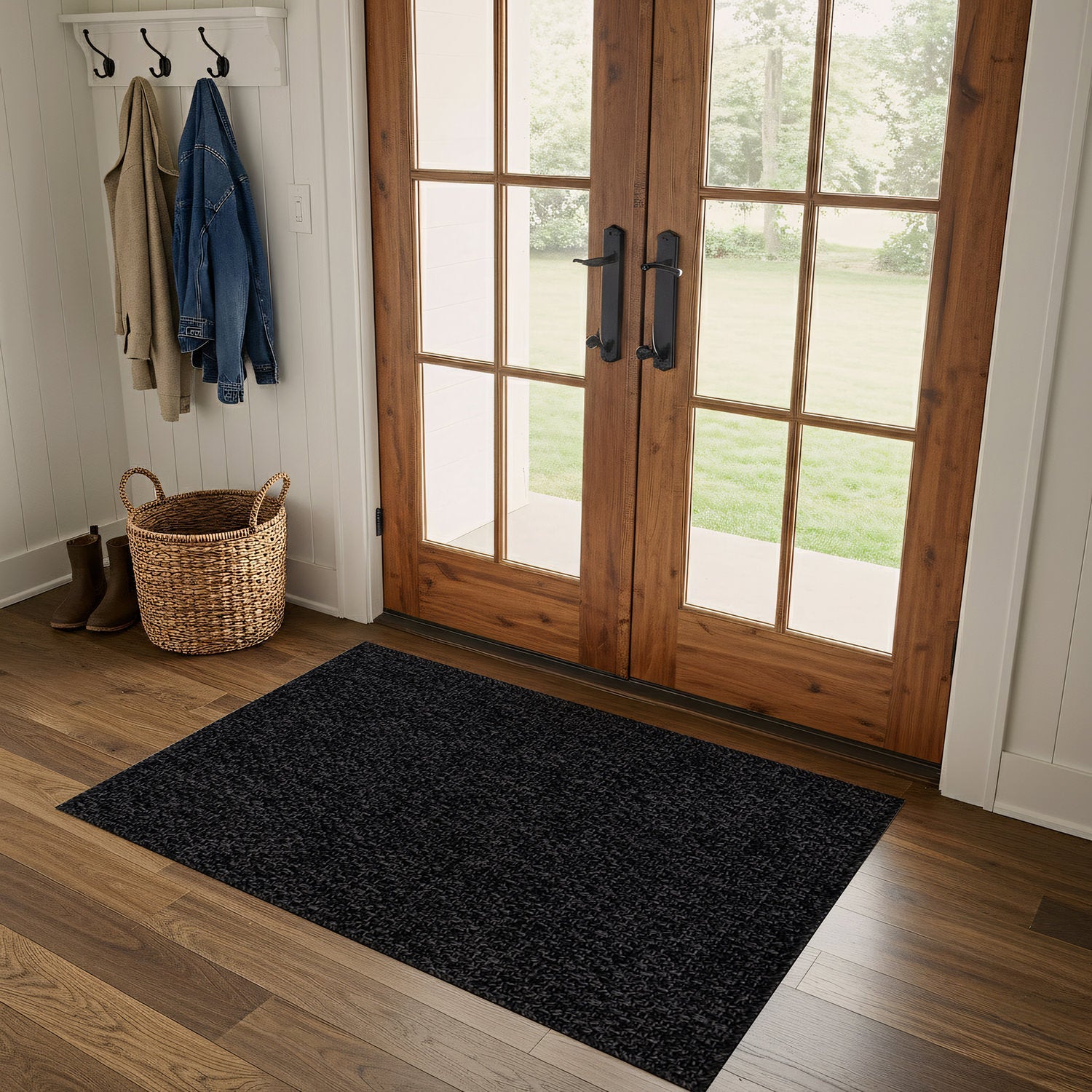 Jorena Dark Gray Jute-Look Rug | Durable Area Rug