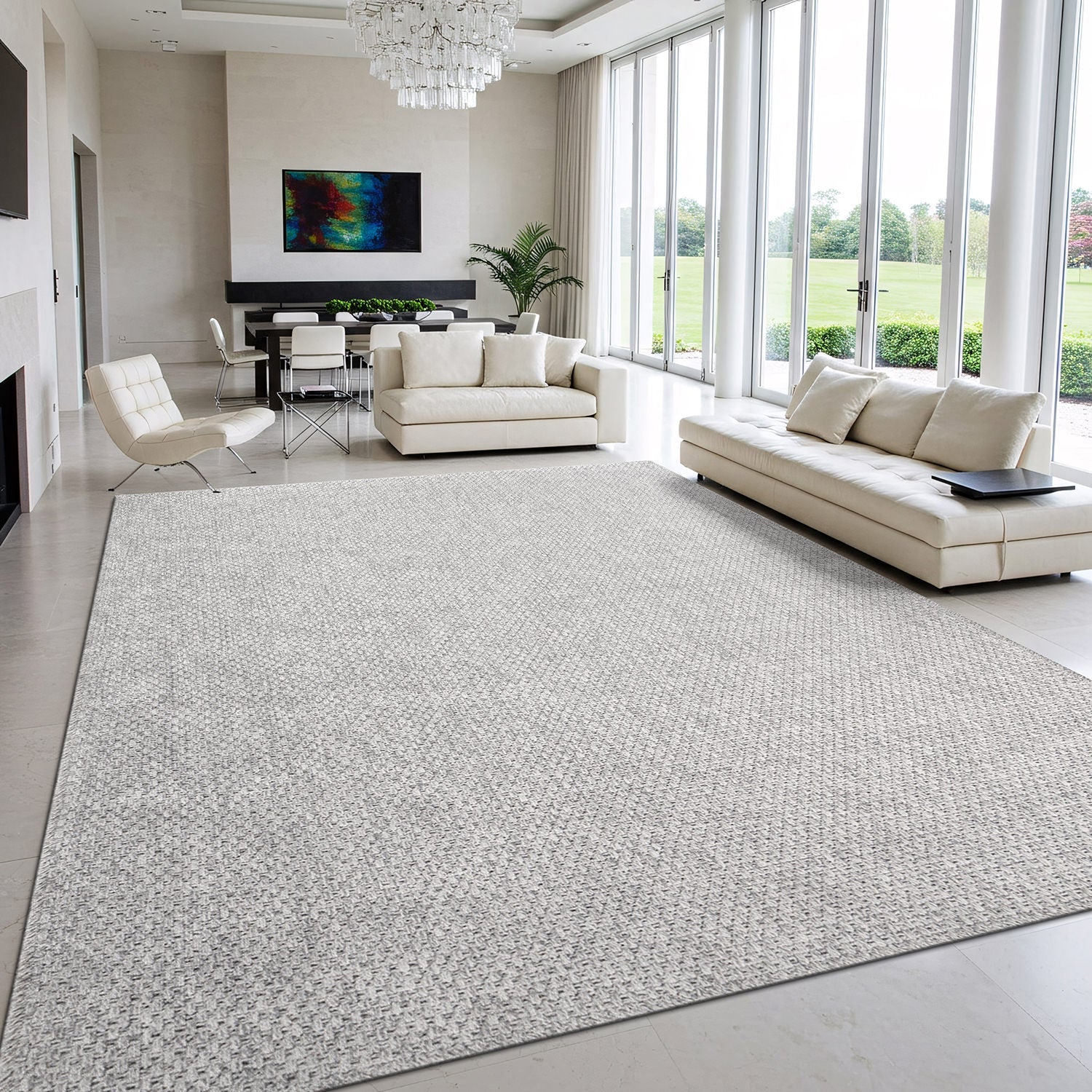 Jorena Gray Jute-Look Rug | Modern Indoor/Outdoor