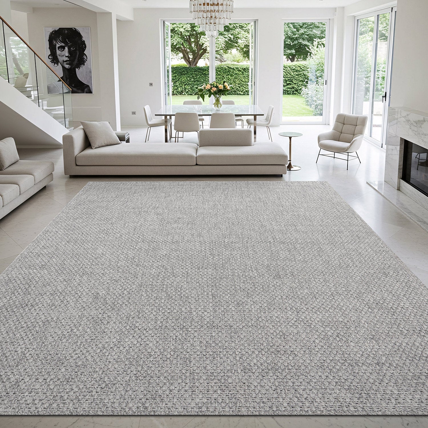 Jorena Gray Jute-Look Rug | Modern Indoor/Outdoor