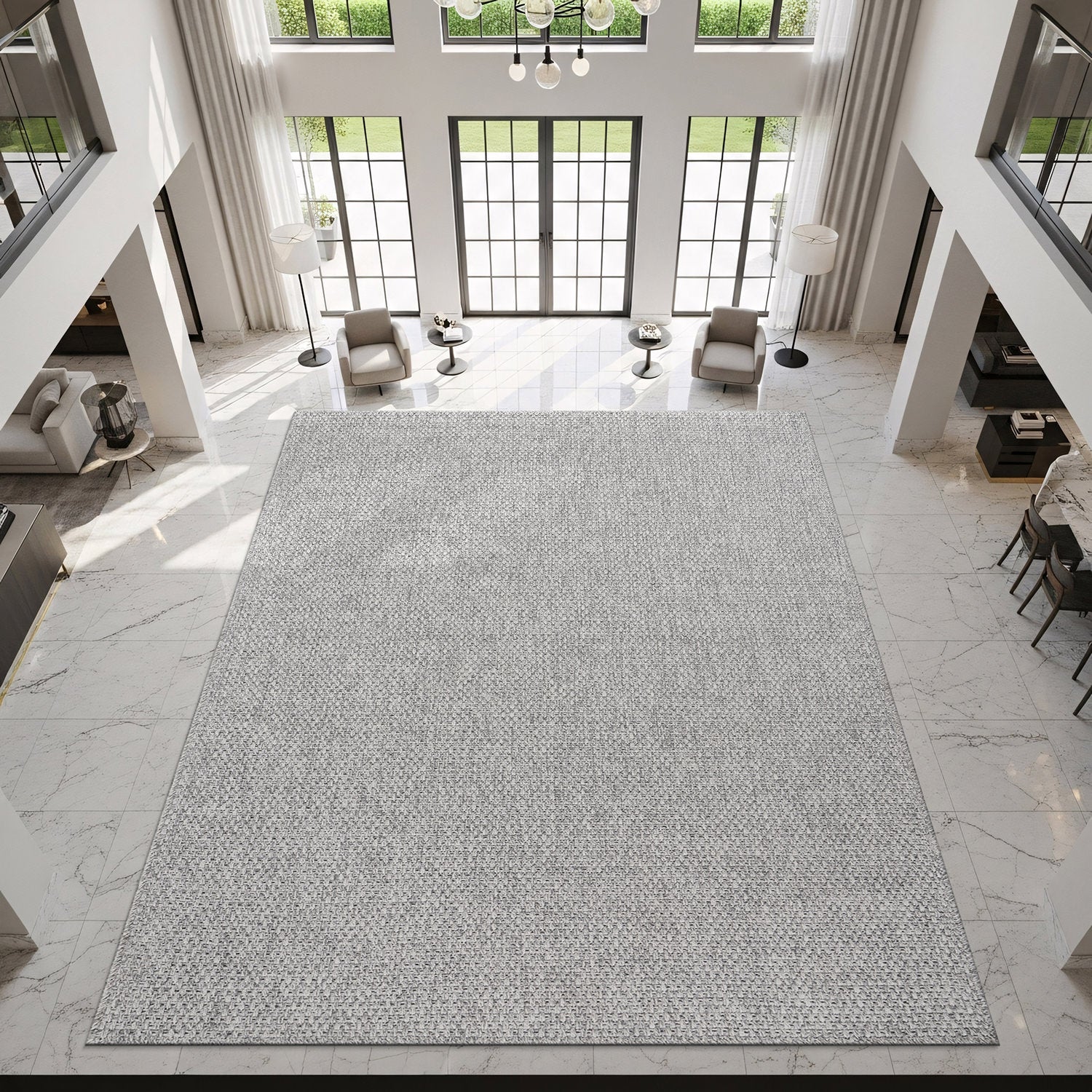 Jorena Gray Jute-Look Rug | Modern Indoor/Outdoor