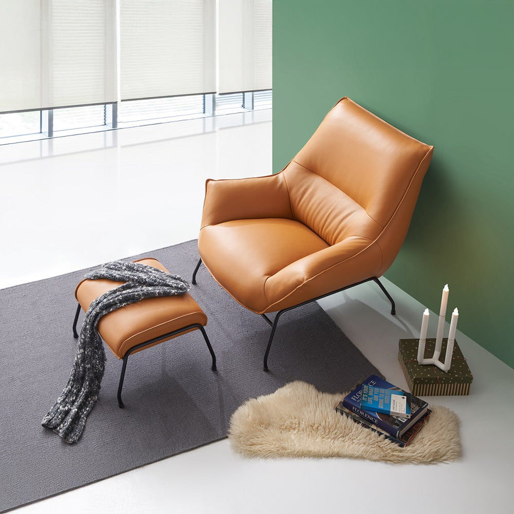 Jabel Sandstone Accent Chair & Ottoman - Ornate Home