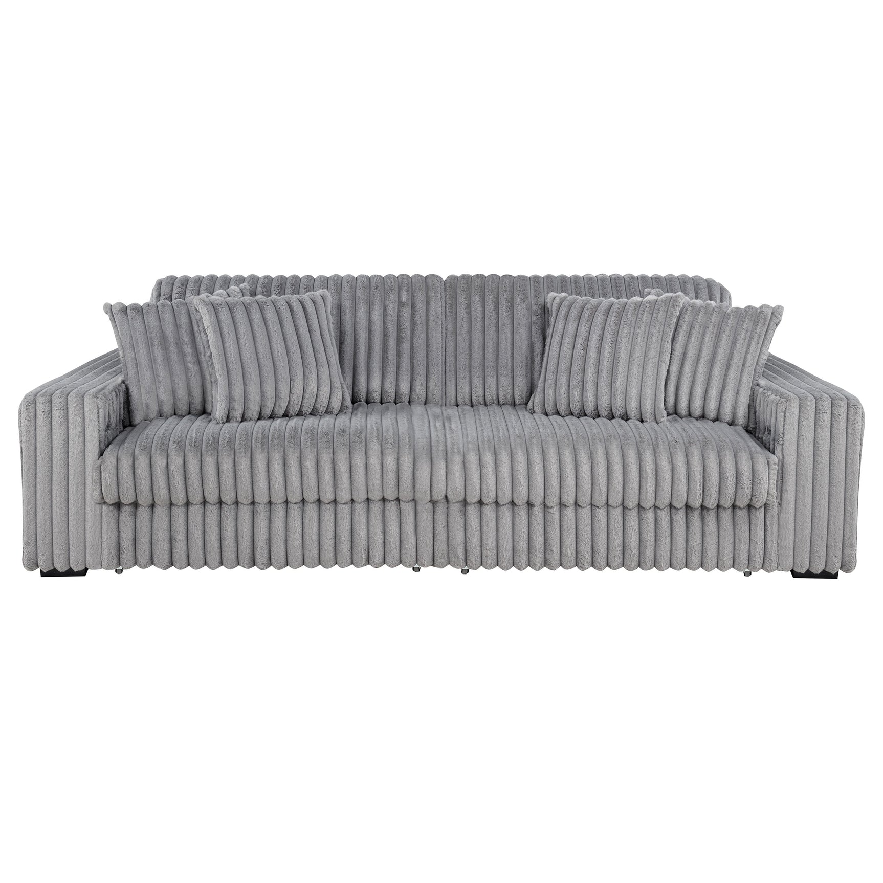 Jacana Grey Corduroy Upholstered Dual Power Chaise Sofa - Ornate Home