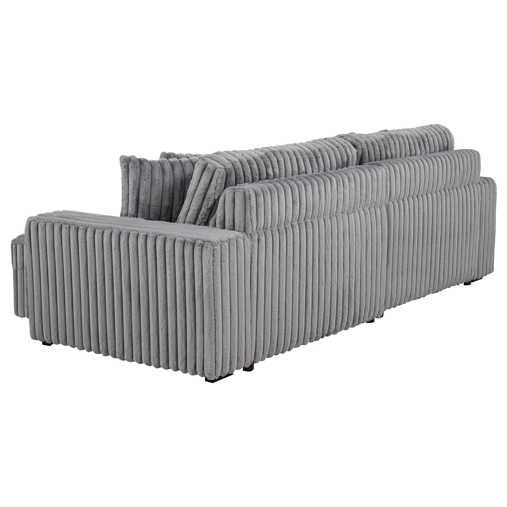 Jacana Grey Corduroy Upholstered Dual Power Chaise Sofa - Ornate Home