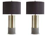 Jacek Gray/Brass Finish Table Lamp (Set of 2) - Ornate Home