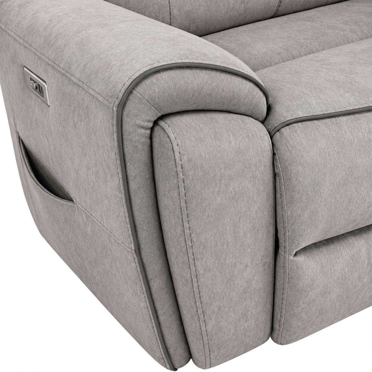 Jackpot Explore Light Grey 3-Piece P1 Living Room Set - Ornate Home