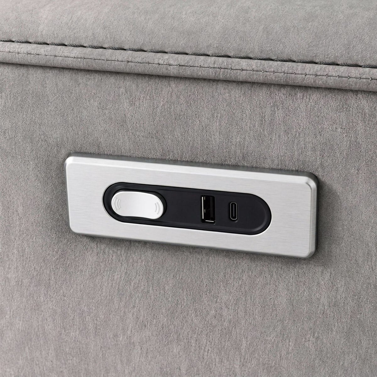 Jackpot Explore Light Grey P1 Loveseat with Console - Ornate Home