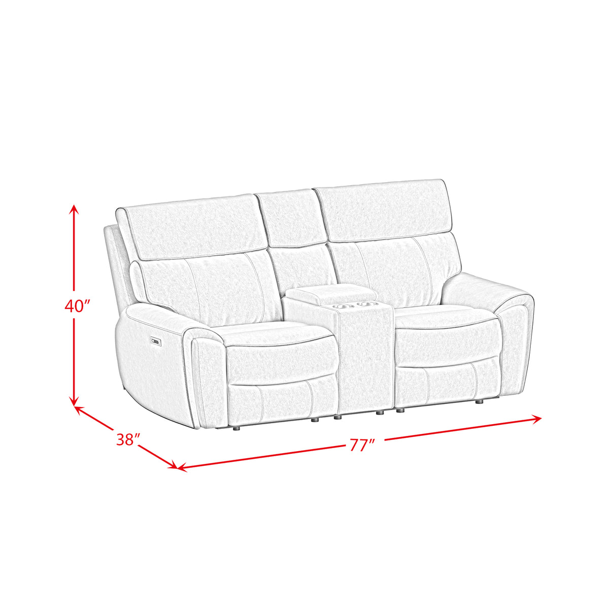 Jackpot Explore Light Grey P1 Loveseat with Console - Ornate Home