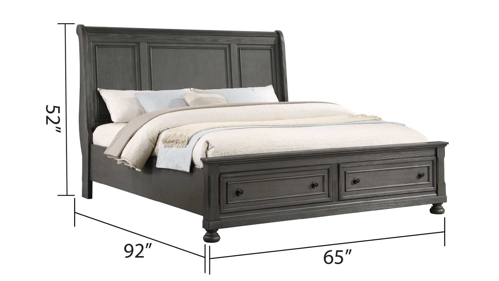 Jackson Rustic Gray Queen Bedroom Set / 4pc - Ornate Home