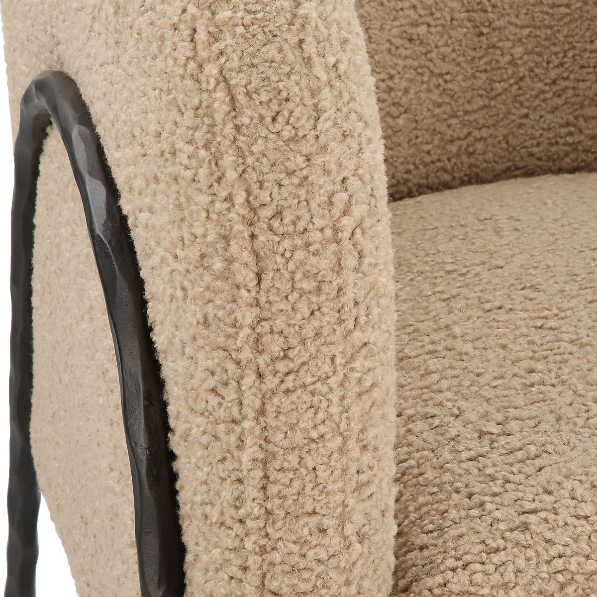 Jacobsen Bronze/Brown/Tan Shearling Barrel Chair - Ornate Home