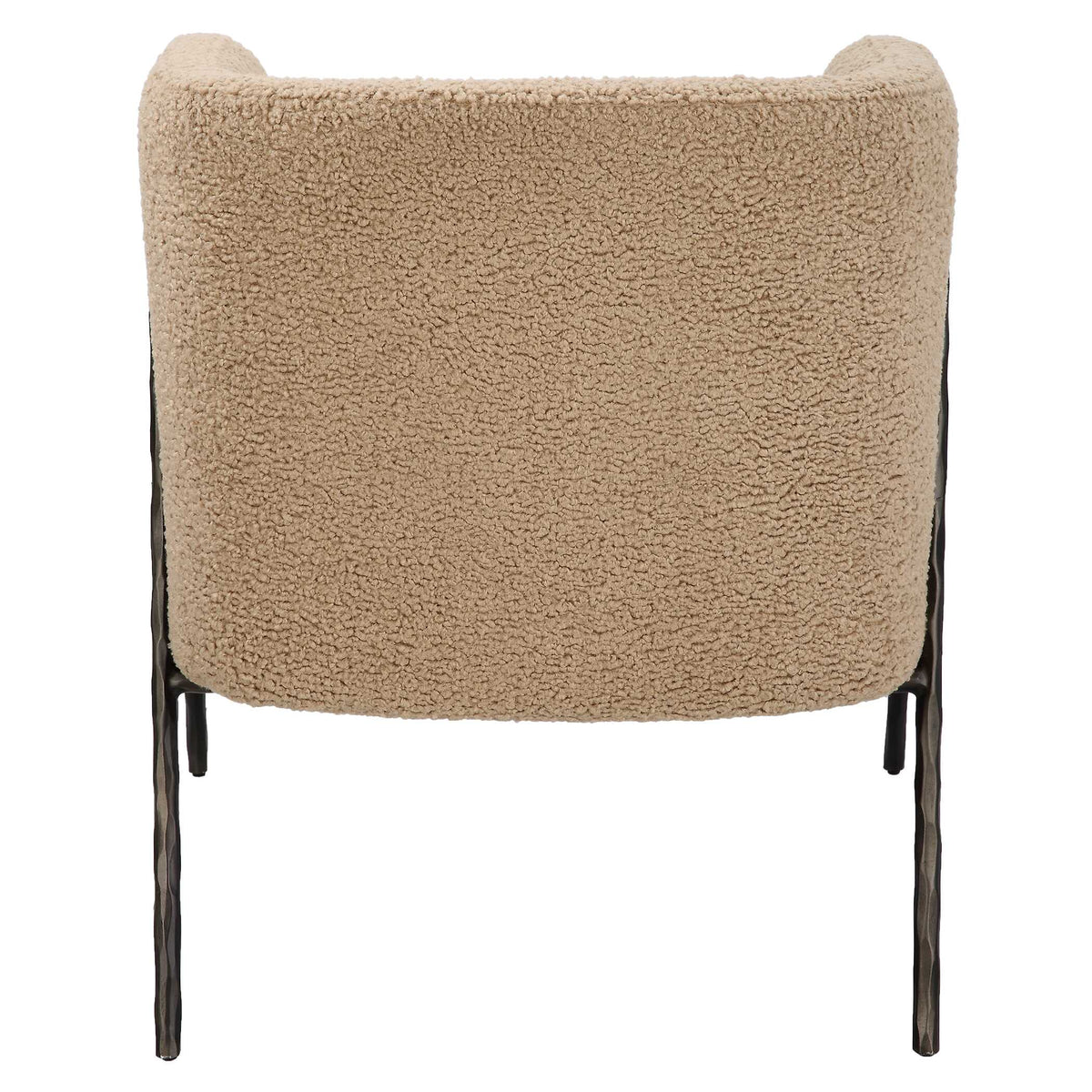 Jacobsen Bronze/Brown/Tan Shearling Barrel Chair - Ornate Home