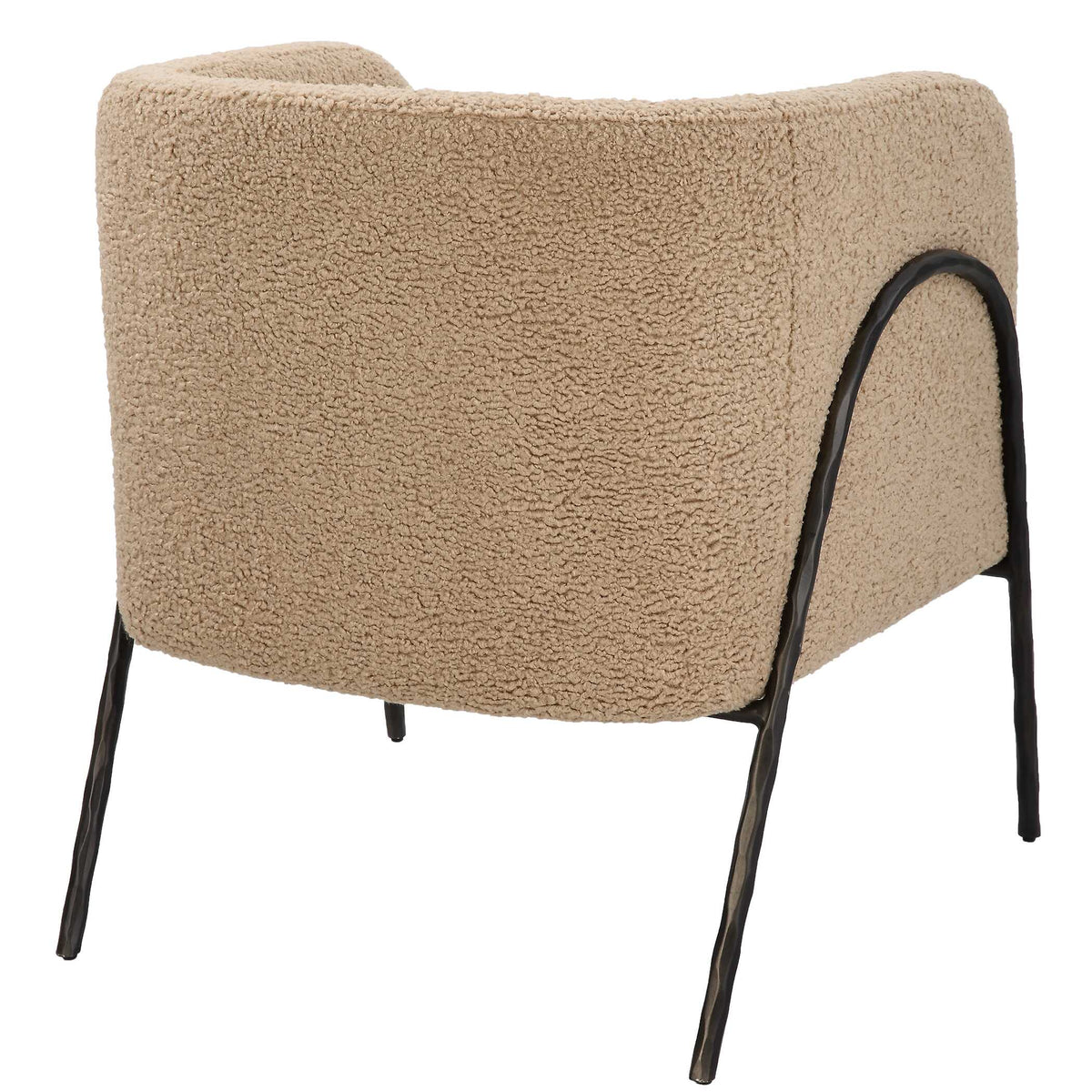 Jacobsen Bronze/Brown/Tan Shearling Barrel Chair - Ornate Home