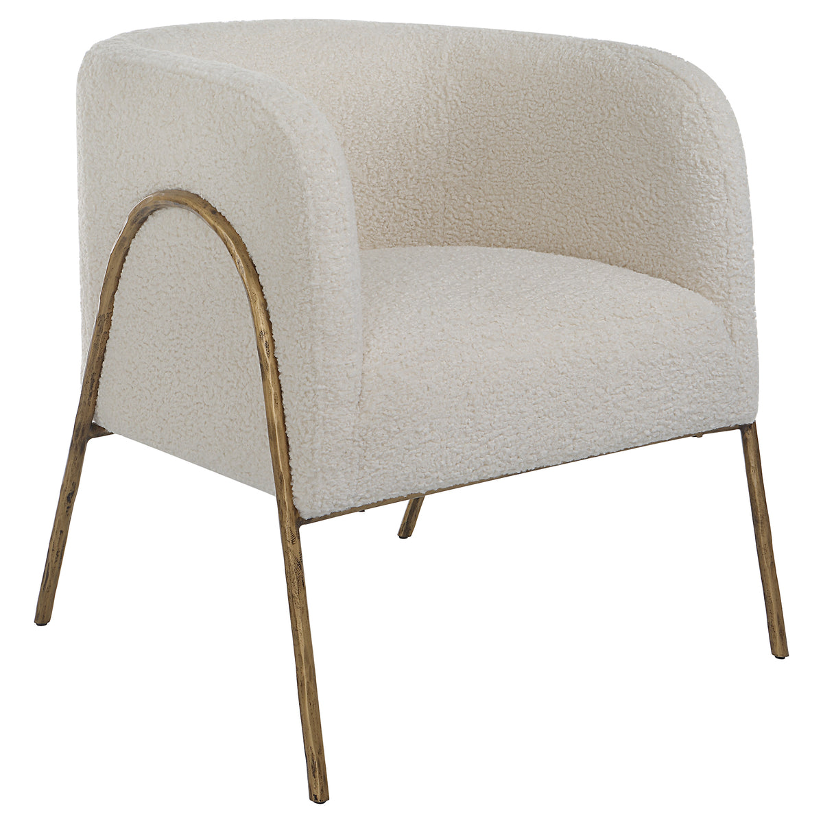 Jacobsen Off White Shearling Accent Chair - Ornate Home