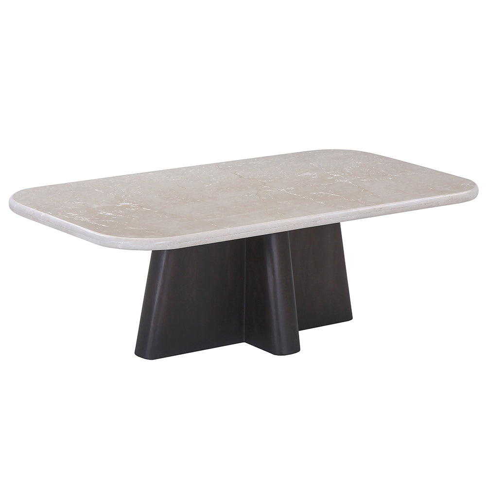 Jacory BottIcino Natural Marble Top/ Espresso Coffee Table - Ornate Home