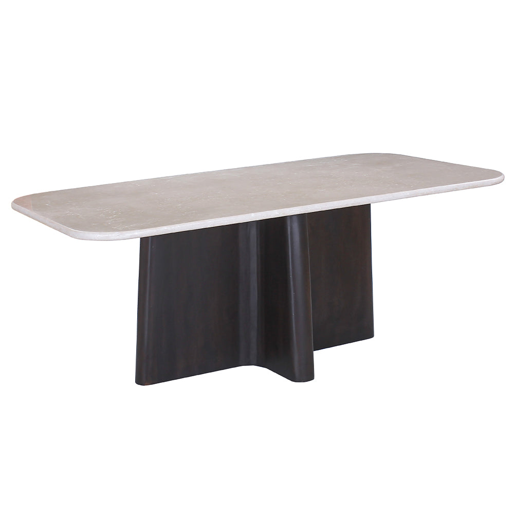 Jacory BottIcino Natural Marble Top/ Espresso Dining Table - Ornate Home