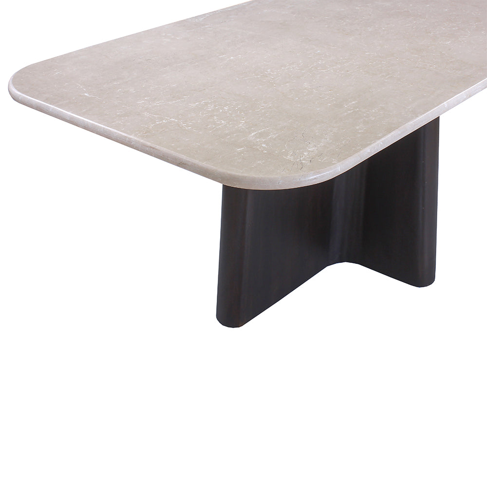 Jacory BottIcino Natural Marble Top/ Espresso Dining Table - Ornate Home
