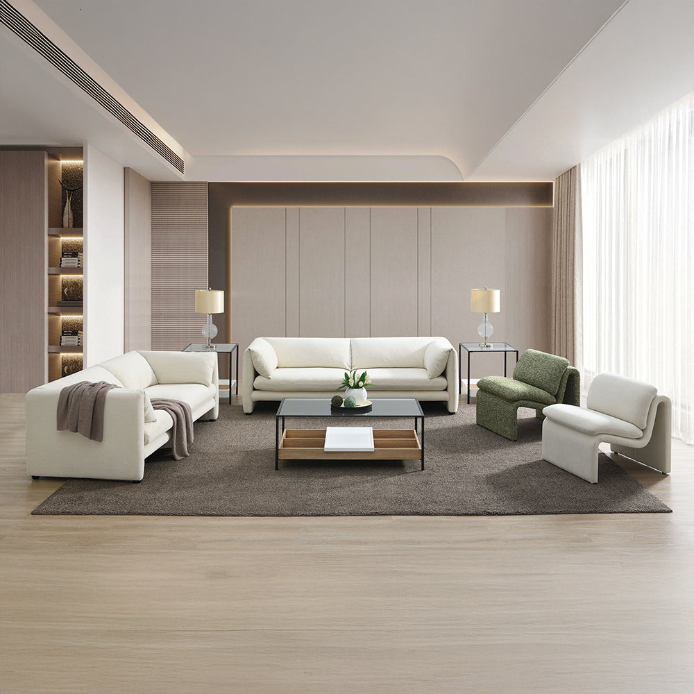 Jaeda Beige Linen Sofa - Ornate Home