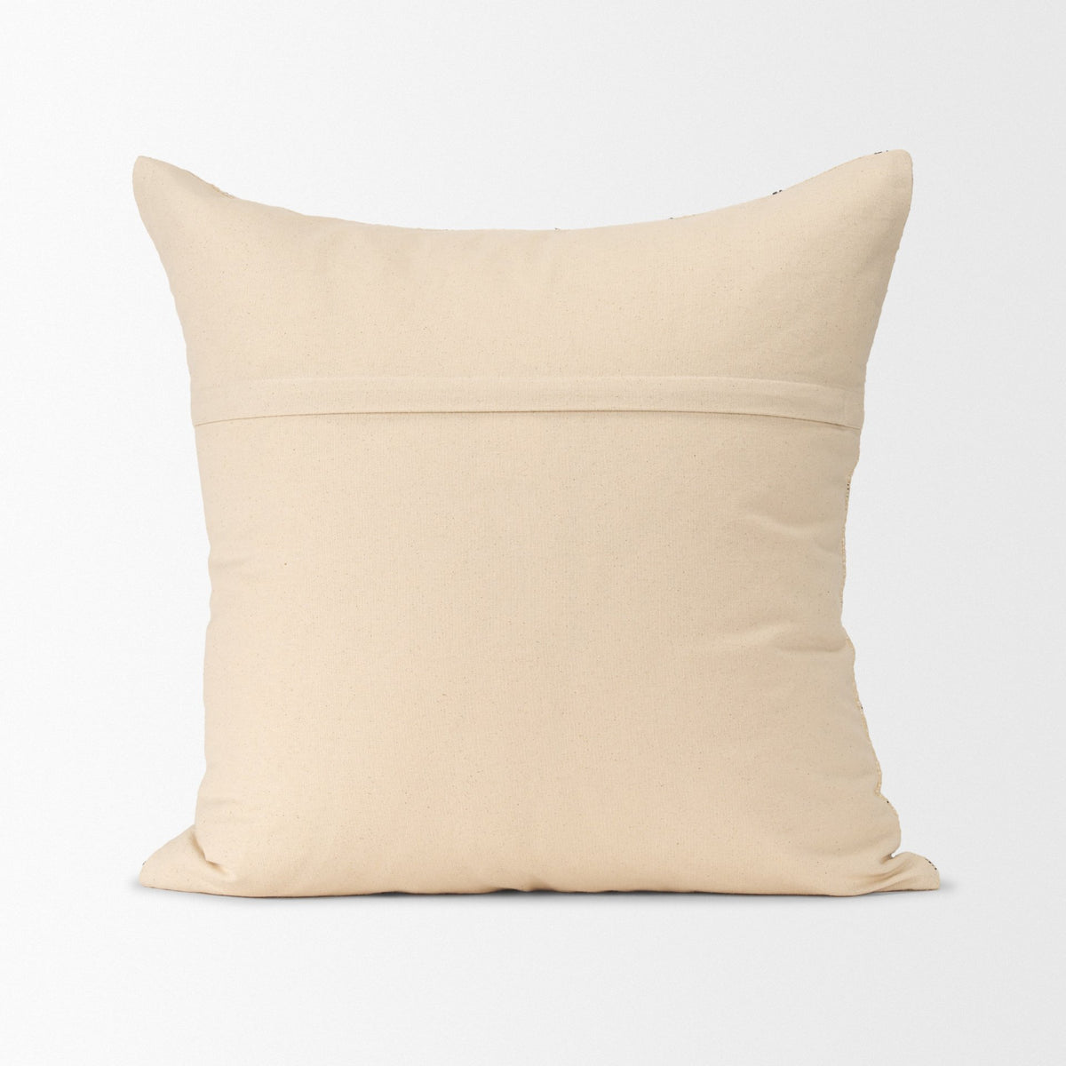 Jaela Beige/Black 22x22 Striped Checkered Square Throw Pillow Cover - Ornate Home