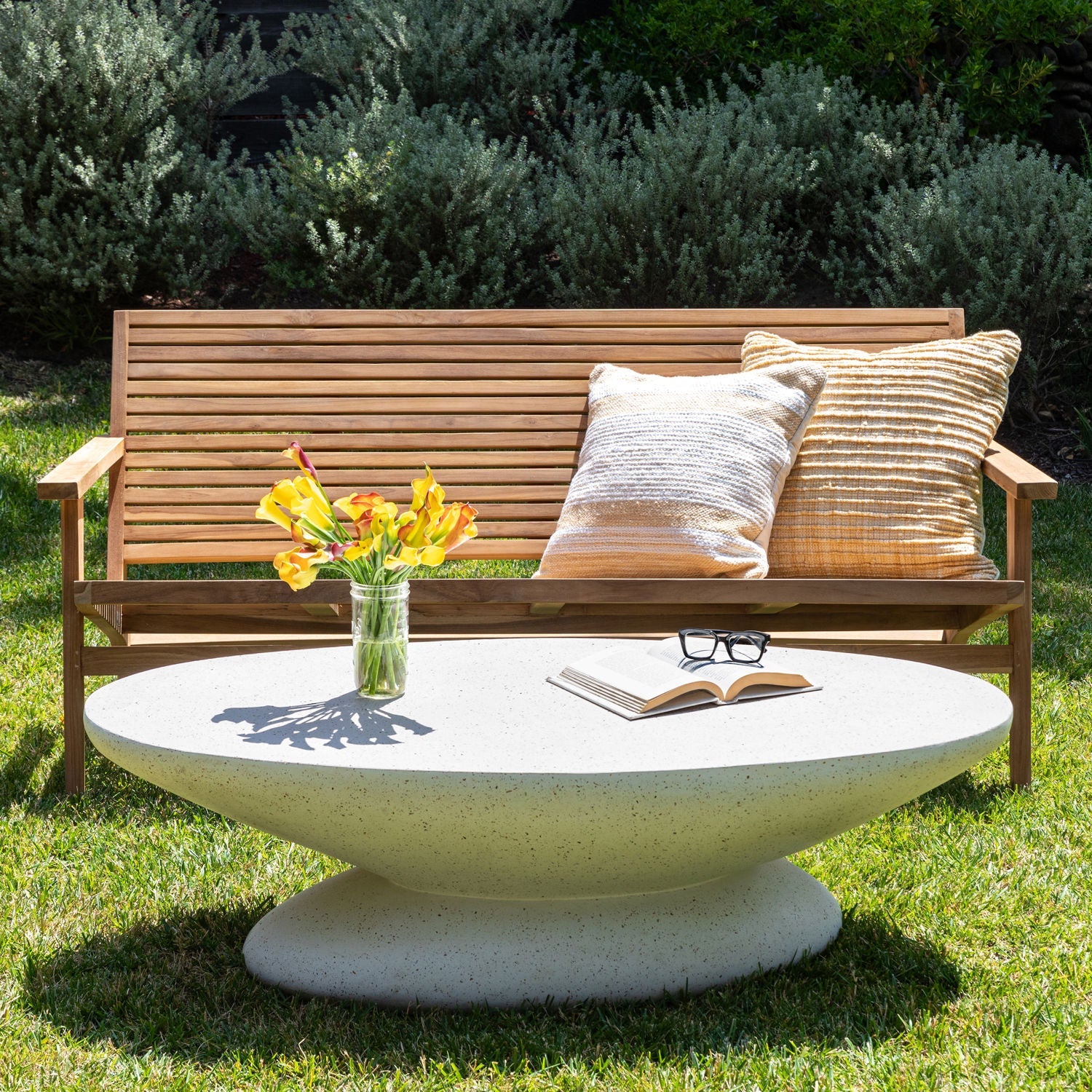 Jaela Ivory Outdoor Coffee Table - Ornate Home