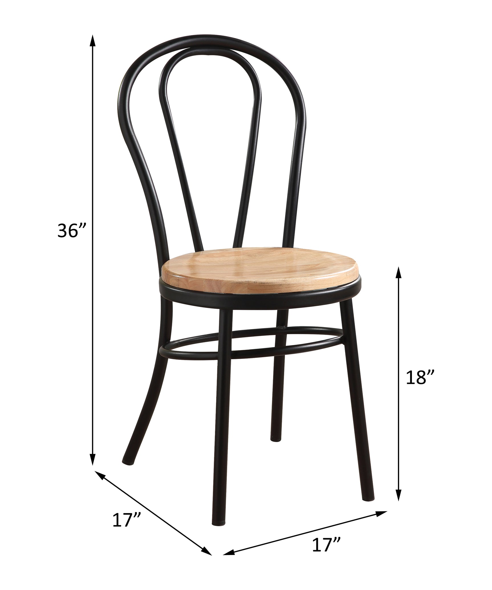 Jakia Natural/Black Side Chair (Set of 2) - Ornate Home