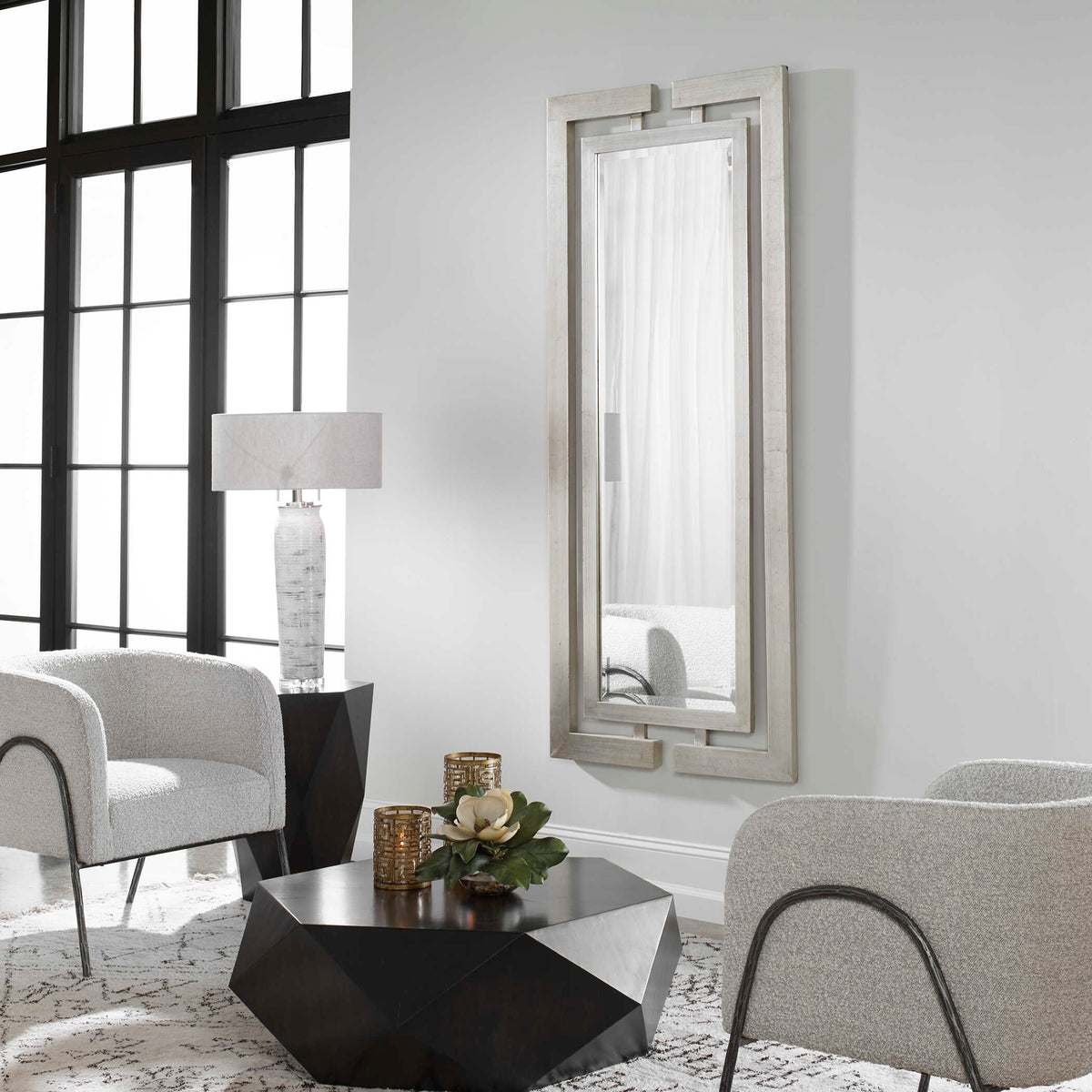 Jamal Silver Mirror - Ornate Home