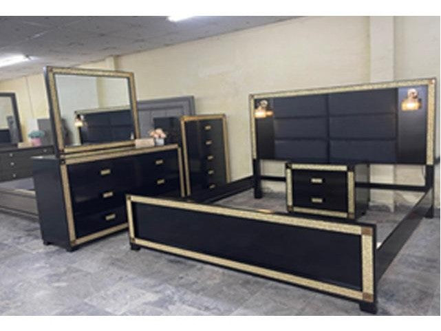 Jamani Black Eastern King Bed - Ornate Home