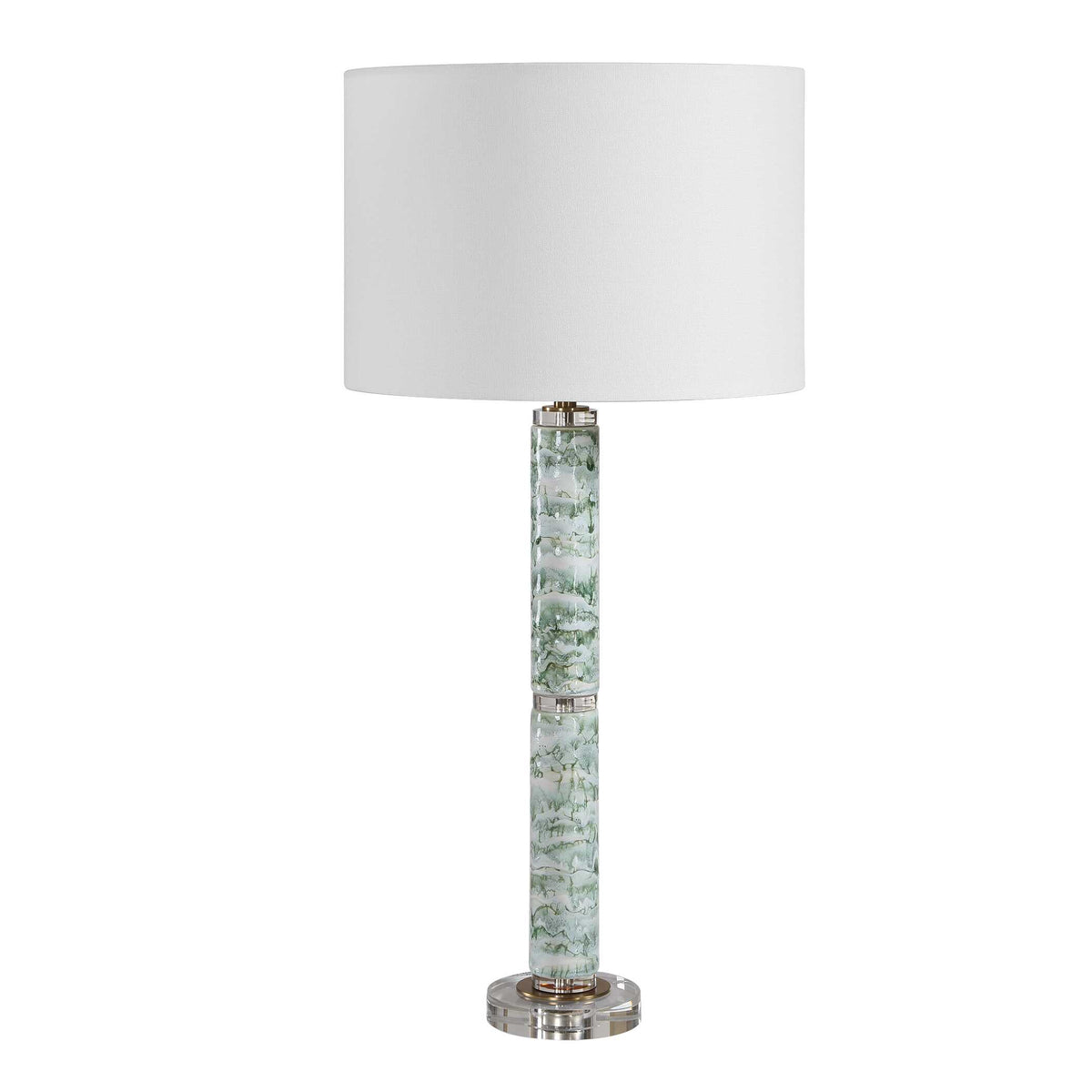 Jameis Green/White Marbled Table Lamp - Ornate Home