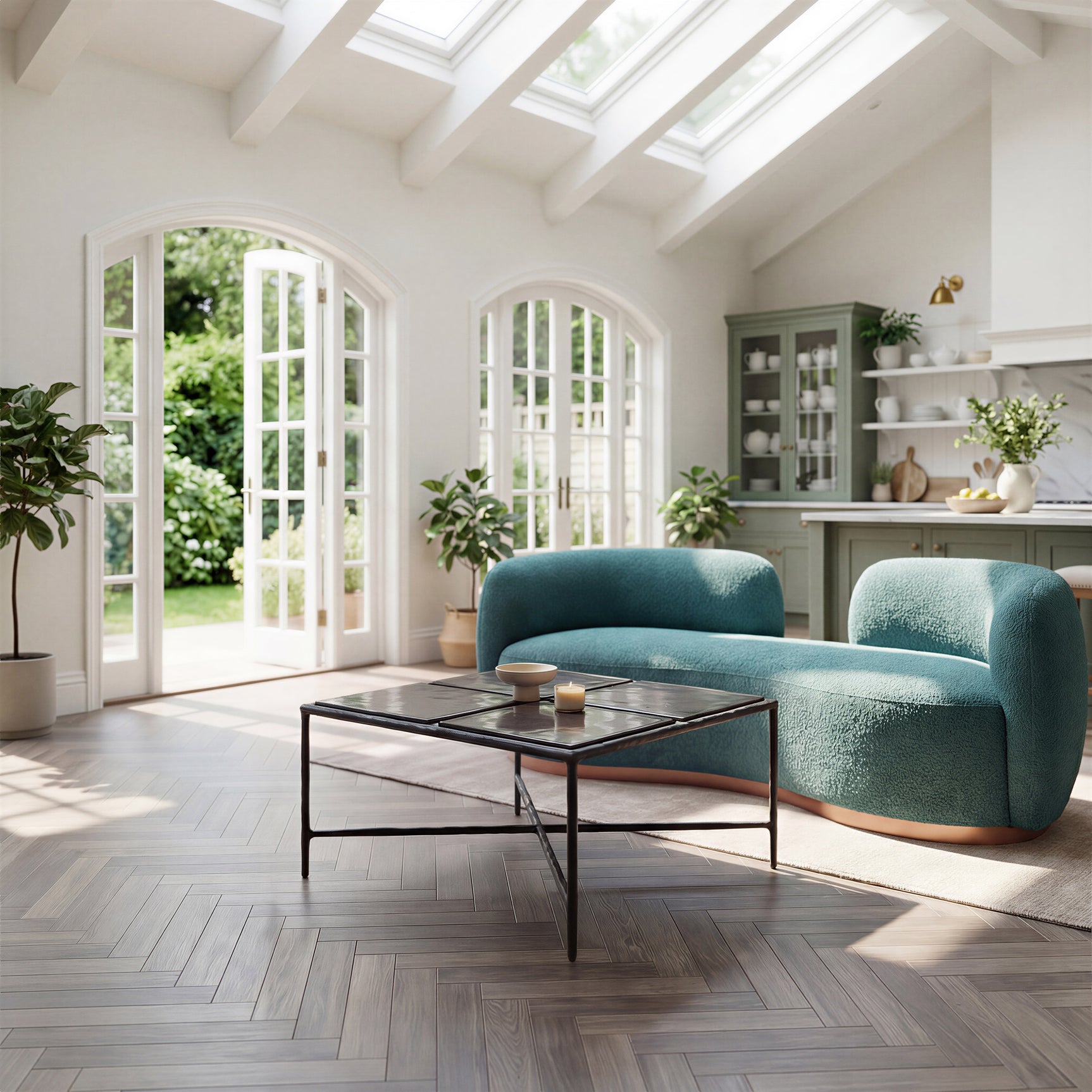 Jamela Teal Sofa - Ornate Home