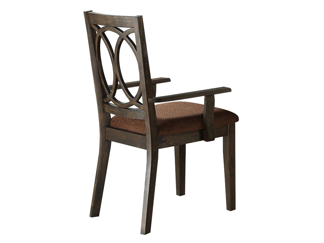 Jameson Arm Chair (Set of 2) in Brown Fabric & Espresso - Ornate Home