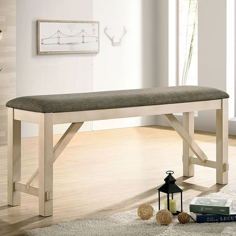 Jamestown Ivory/Gray Counter Height Bench - Ornate Home