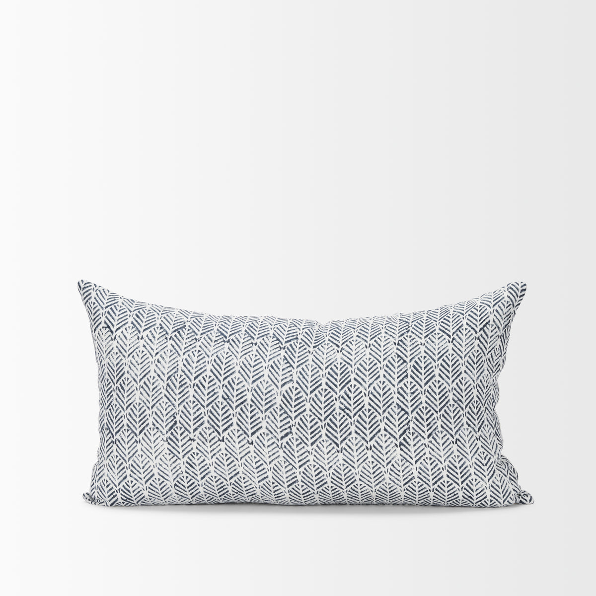 Janelle Cream/Indigo 14x26 Linen Lumbar Pillow Cover - Ornate Home