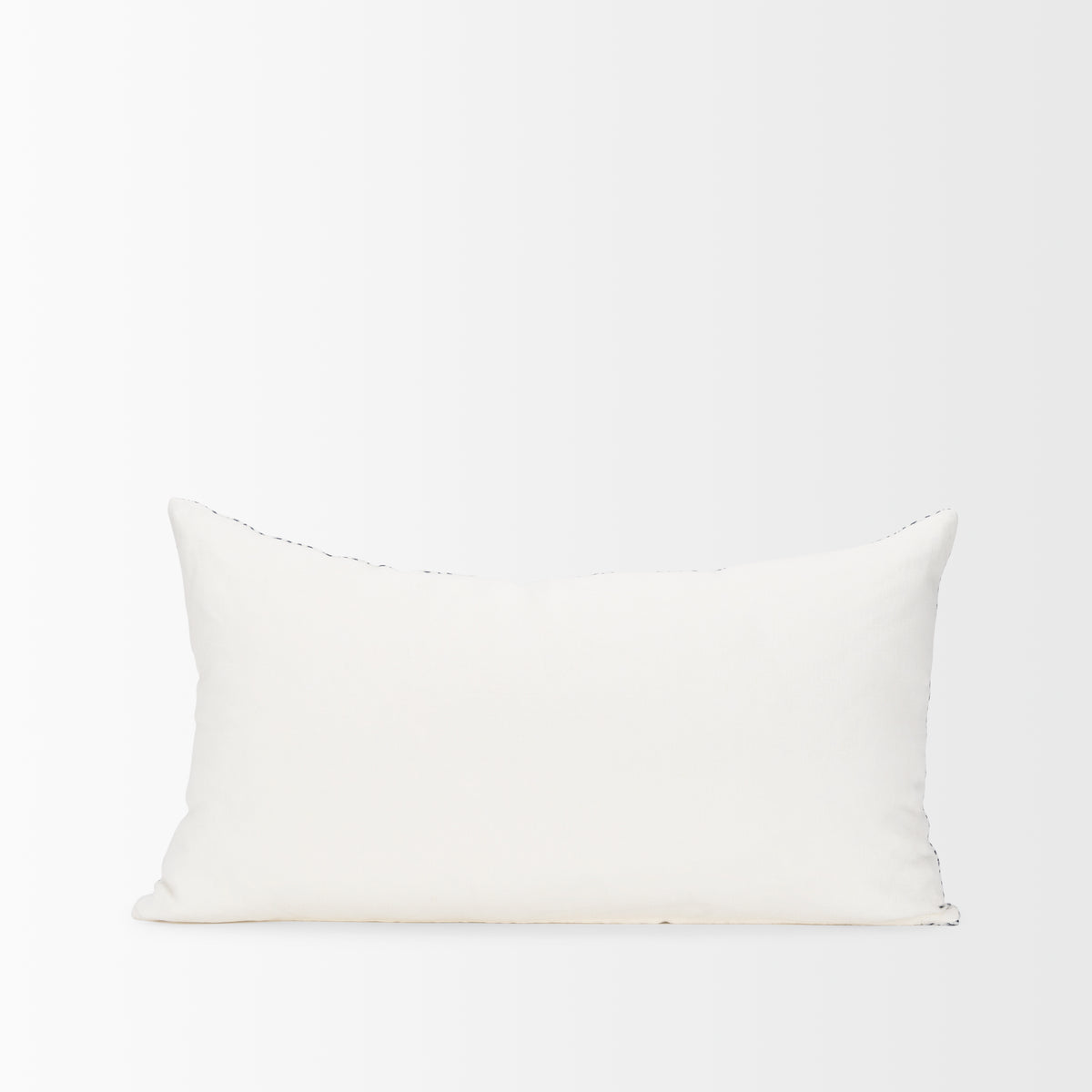 Janelle Cream/Indigo 14x26 Linen Lumbar Pillow Cover - Ornate Home
