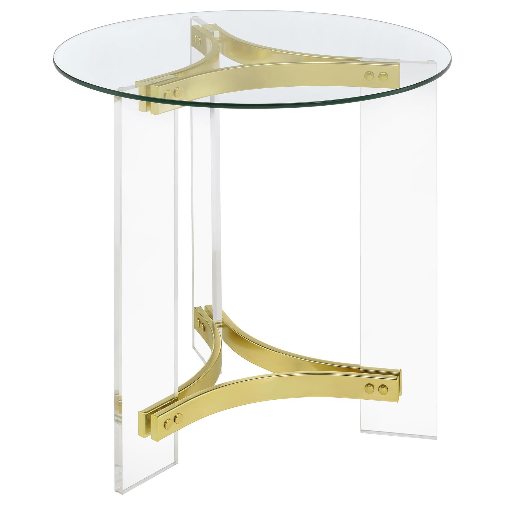 Janessa Matte Brass 2-piece Acrylic Coffee and End Table Set - Ornate Home