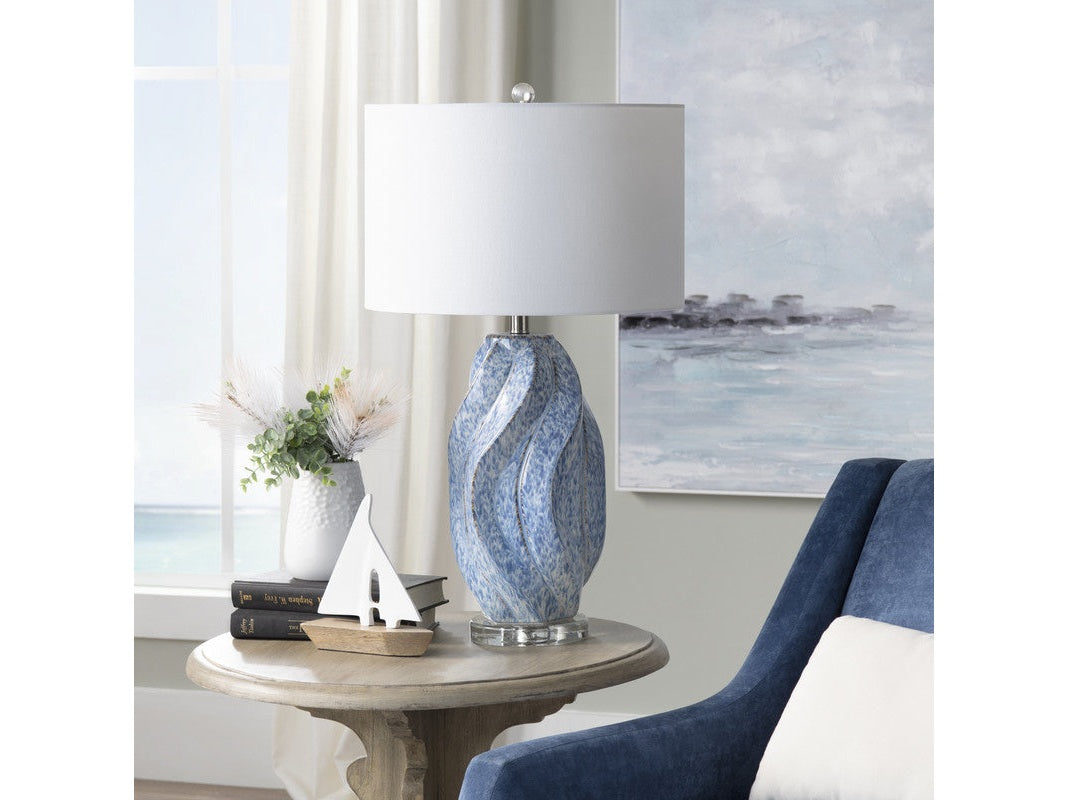 Janice Blue Swirl Table Lamp - Ornate Home