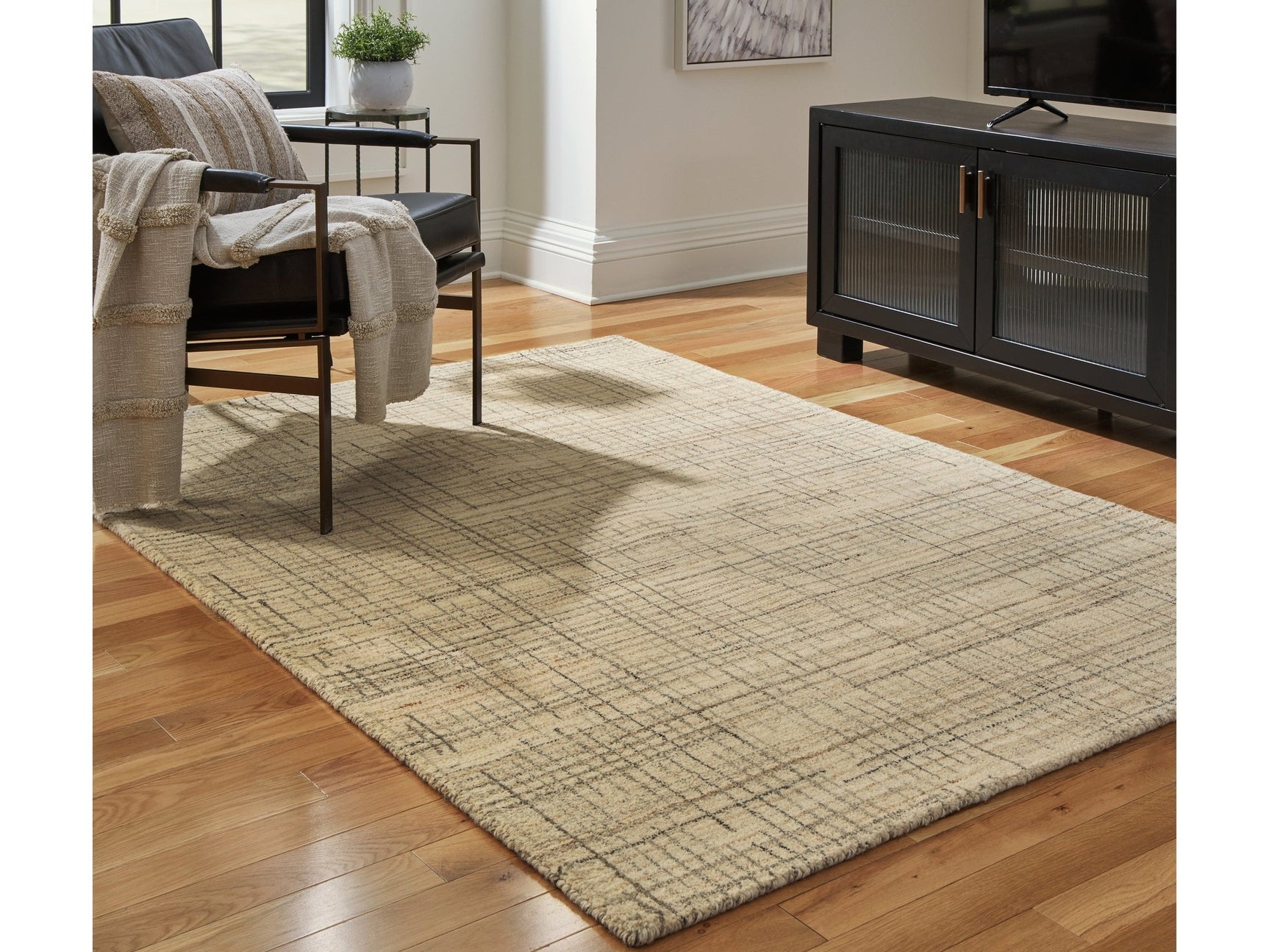 Janston Ivory/Gray/Tan Medium Rug - Ornate Home