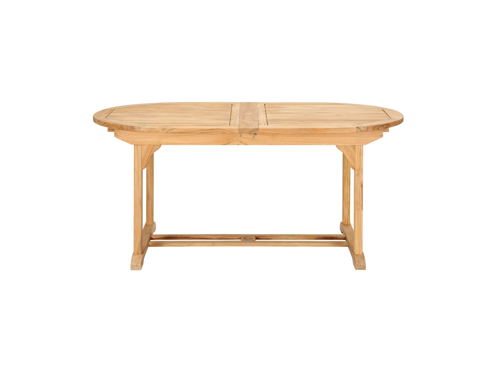 January Oval Teak Outdoor Dining Table with Double Extensions and Umbrella Hole - Ornate Home