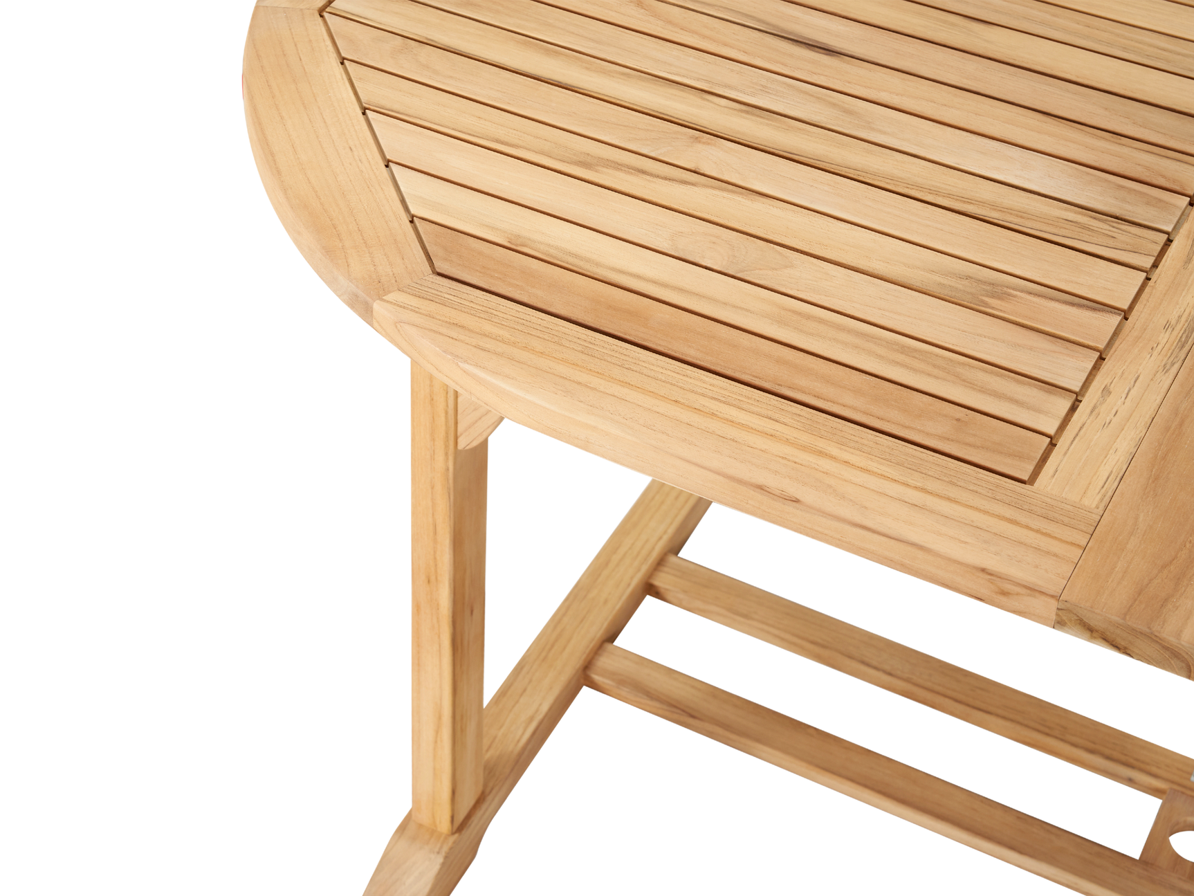 January Oval Teak Outdoor Dining Table with Double Extensions and Umbrella Hole - Ornate Home