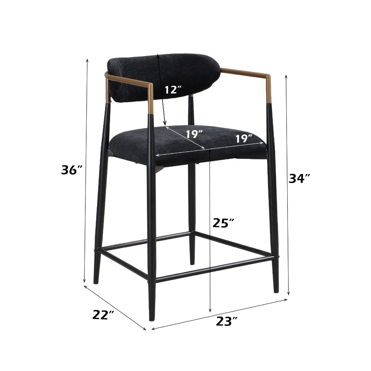 Jaramillo Black Counter Heıght Chair - Ornate Home