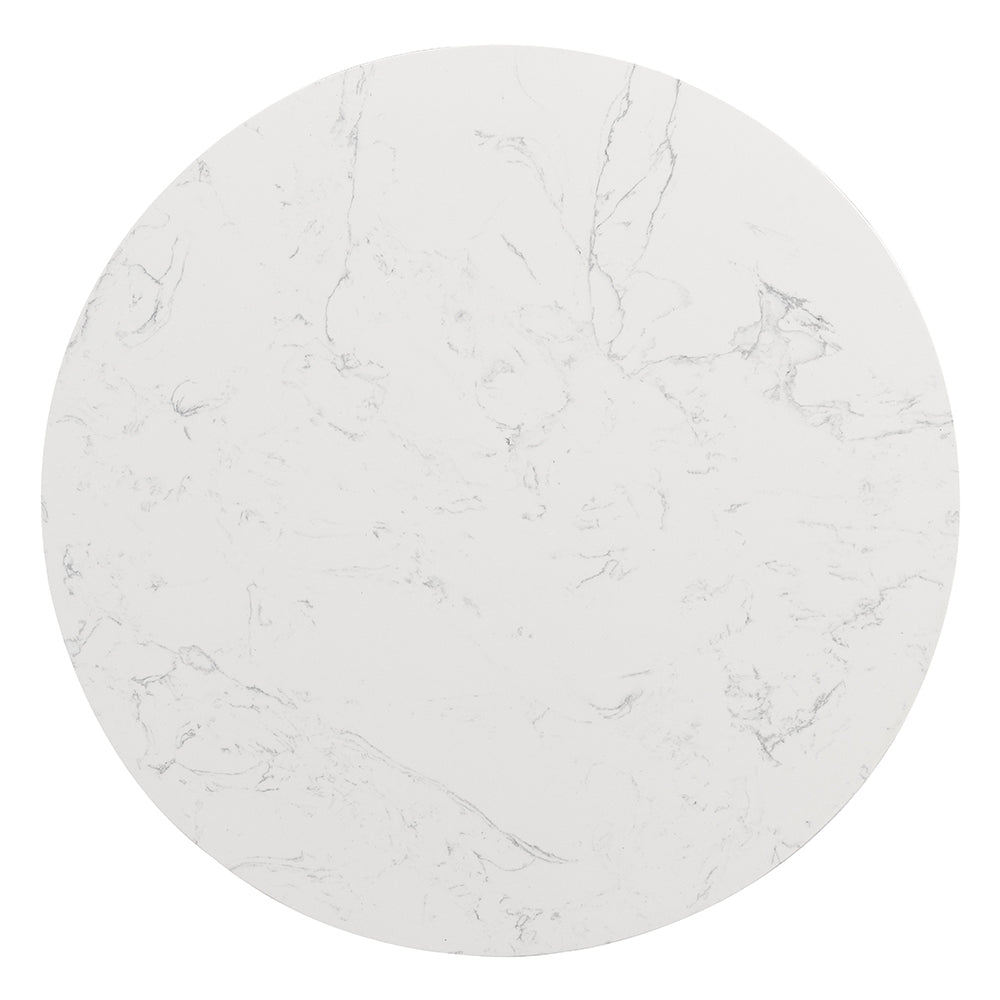 Jaramillo White Natural Marble Top/Black End Table - Ornate Home