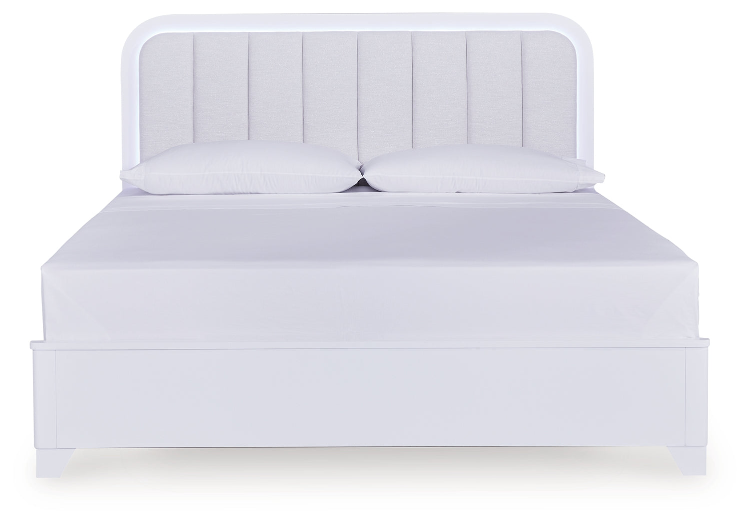 Jarlee White King Upholstered Panel Bed (Online Special Price) - Ornate Home