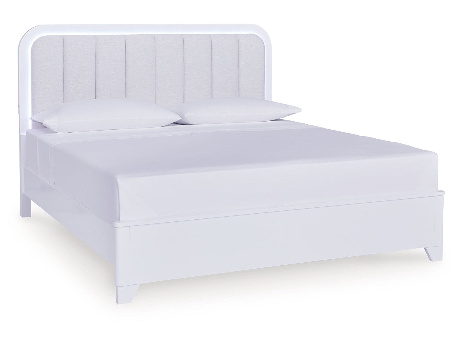 Jarlee White King Upholstered Panel Bed - Ornate Home