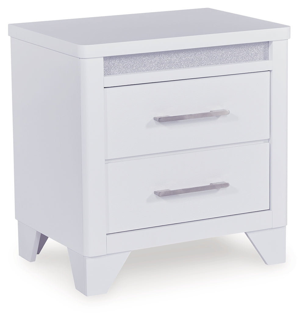 Jarlee White Queen Upholstered Panel Bed, Dresser, Mirror, Chest and 2 Nightstands (Online Special Price) - Ornate Home