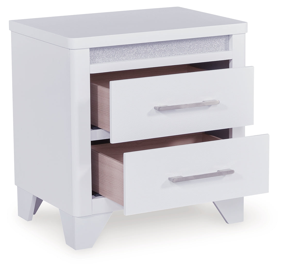 Jarlee White Queen Upholstered Panel Bed, Dresser, Mirror, Chest and 2 Nightstands (Online Special Price) - Ornate Home