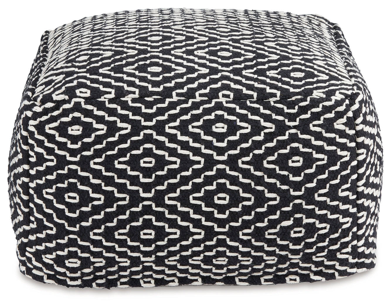 Jasett Black/Ivory Pouf - Ornate Home