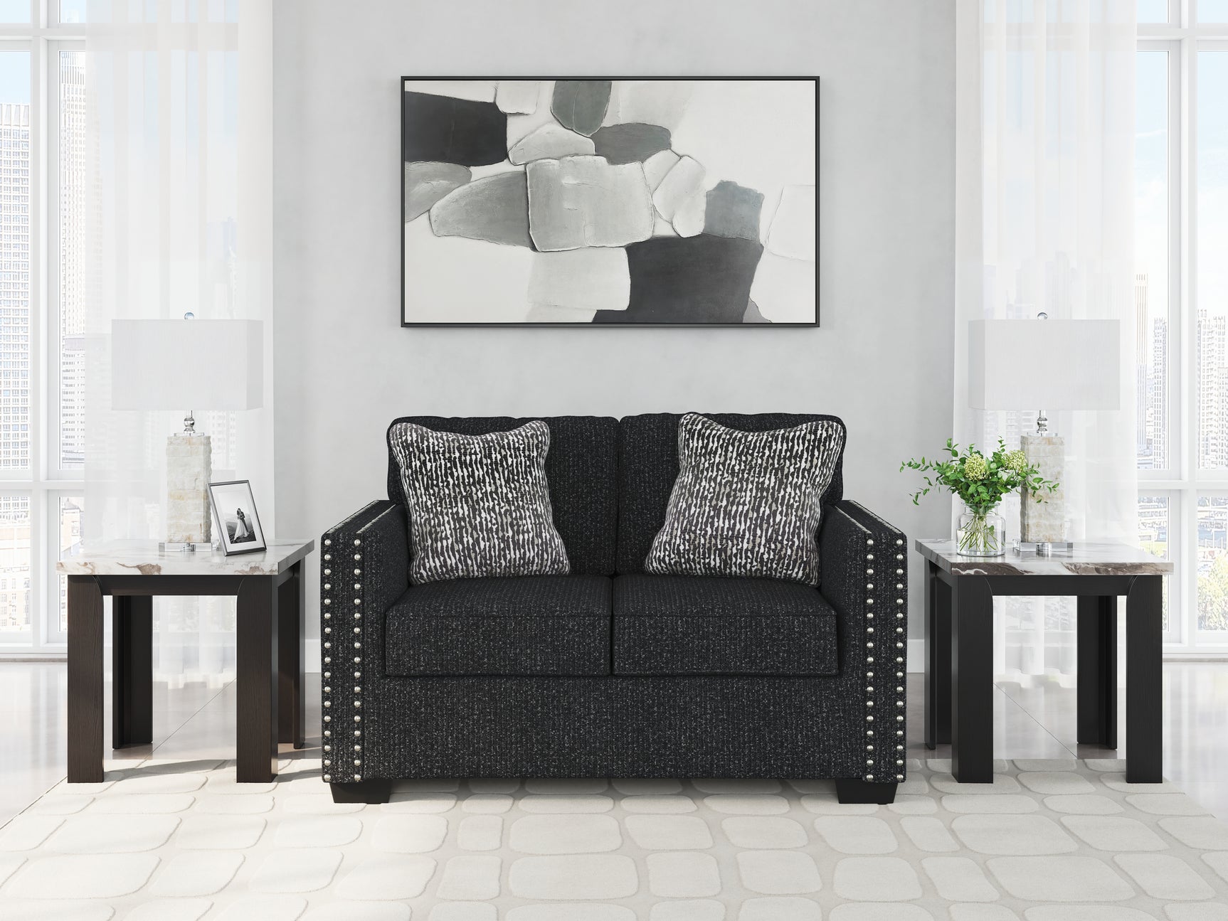 Jasmine Peaks Coal Loveseat (Online Special Price) - Ornate Home