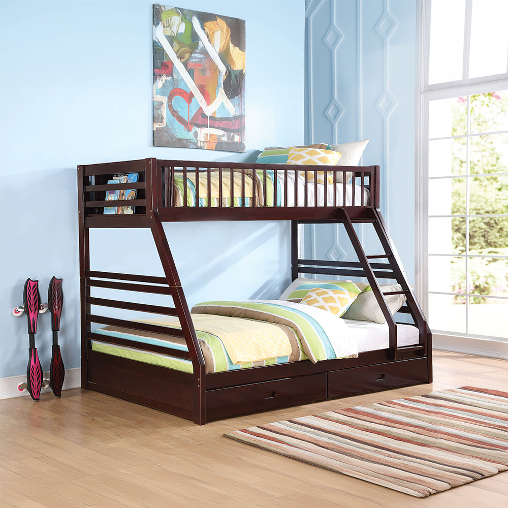Jason Espresso Twin Xl/Queen Bunk Bed W/Storage - Ornate Home